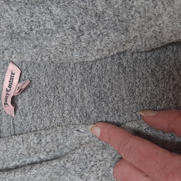 Juicy Couture Heather Grey Pullover Hooded Poncho Sweather Sparkle Accents - Picture 6 of 10